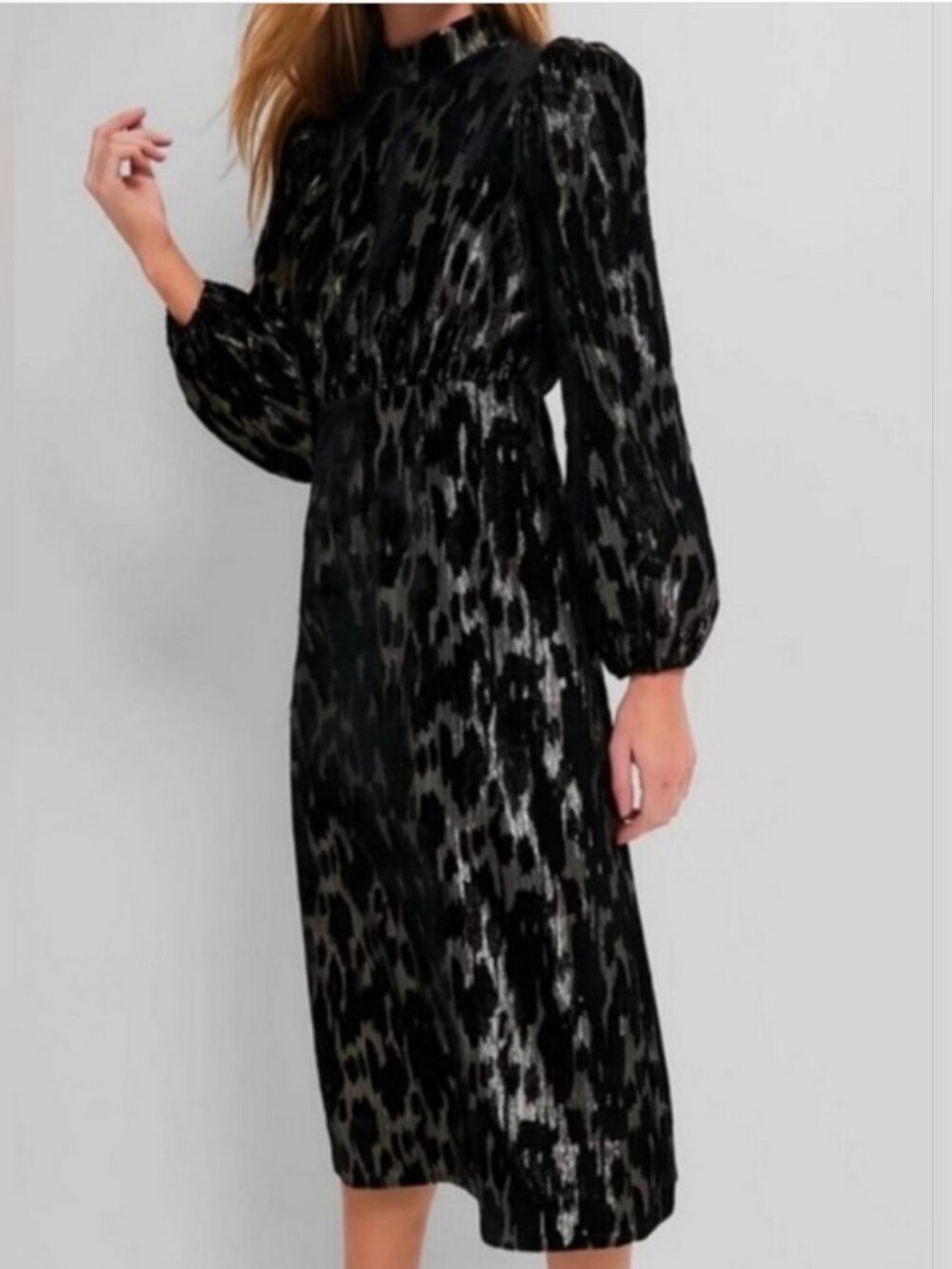 Pomander Place Tuckernuck NWT Black Metallic Gilly Midi Dress size 10